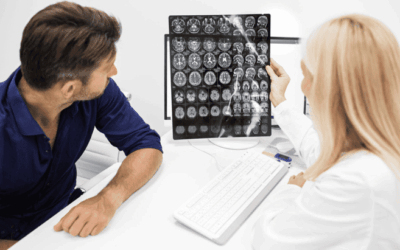 Patient receiving emergency neurological evaluation after a fall causing a potential brain injury