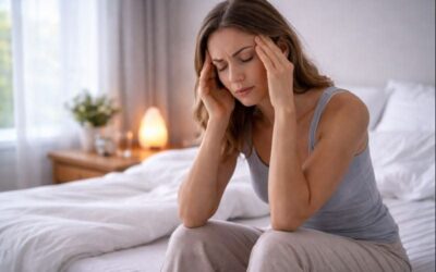 Woman experiencing severe migraine headache with sensitivity to light, highlighting potential neurological causes behind recurring migraines.